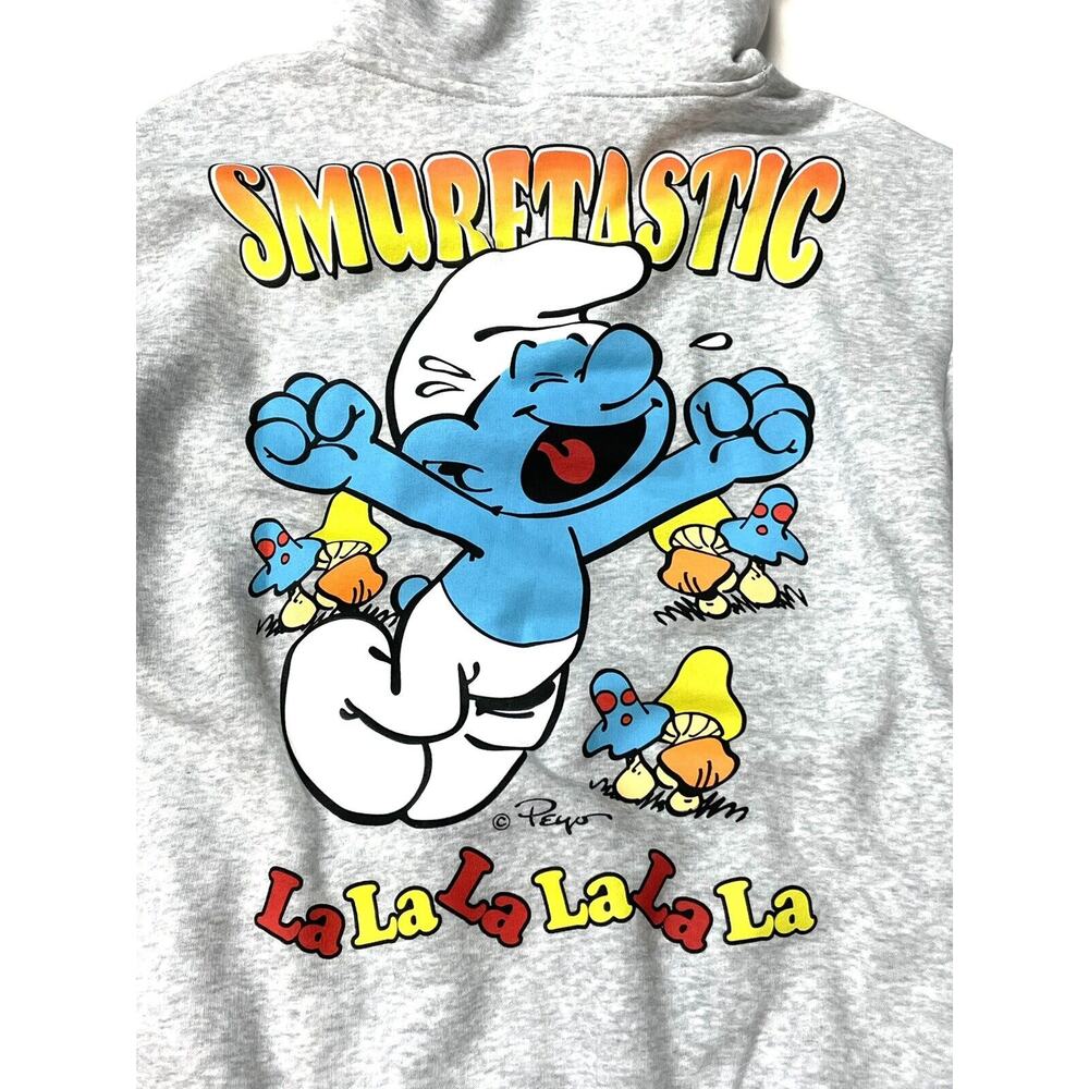 The Smurfs Hoodie Size M Pullover Sweatshirt SMURFTASTIC Mushrooms Medium NWOT